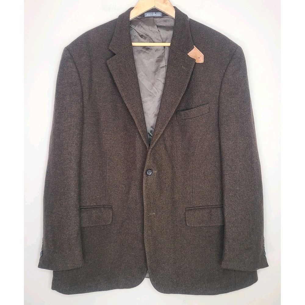 VTG Oscar De La Renta Wool Sport Coat Men's‎ Blazer Suede Leather Elbow Patches